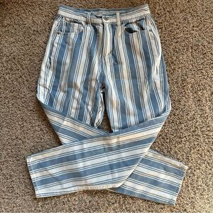 American Eagle striped mom jeans